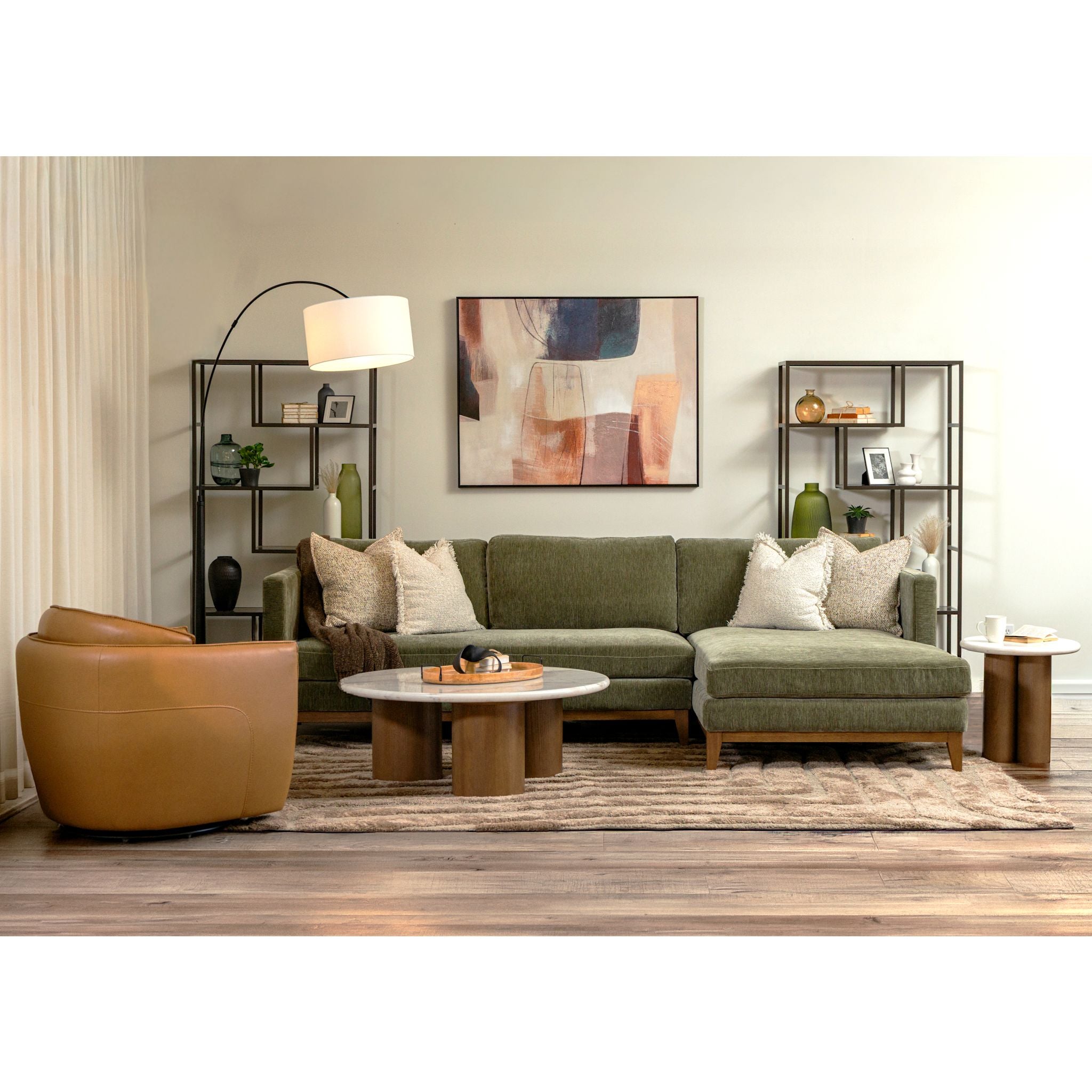Tenth+Maple Bliss Swivel Chair - Ranger Caramel
