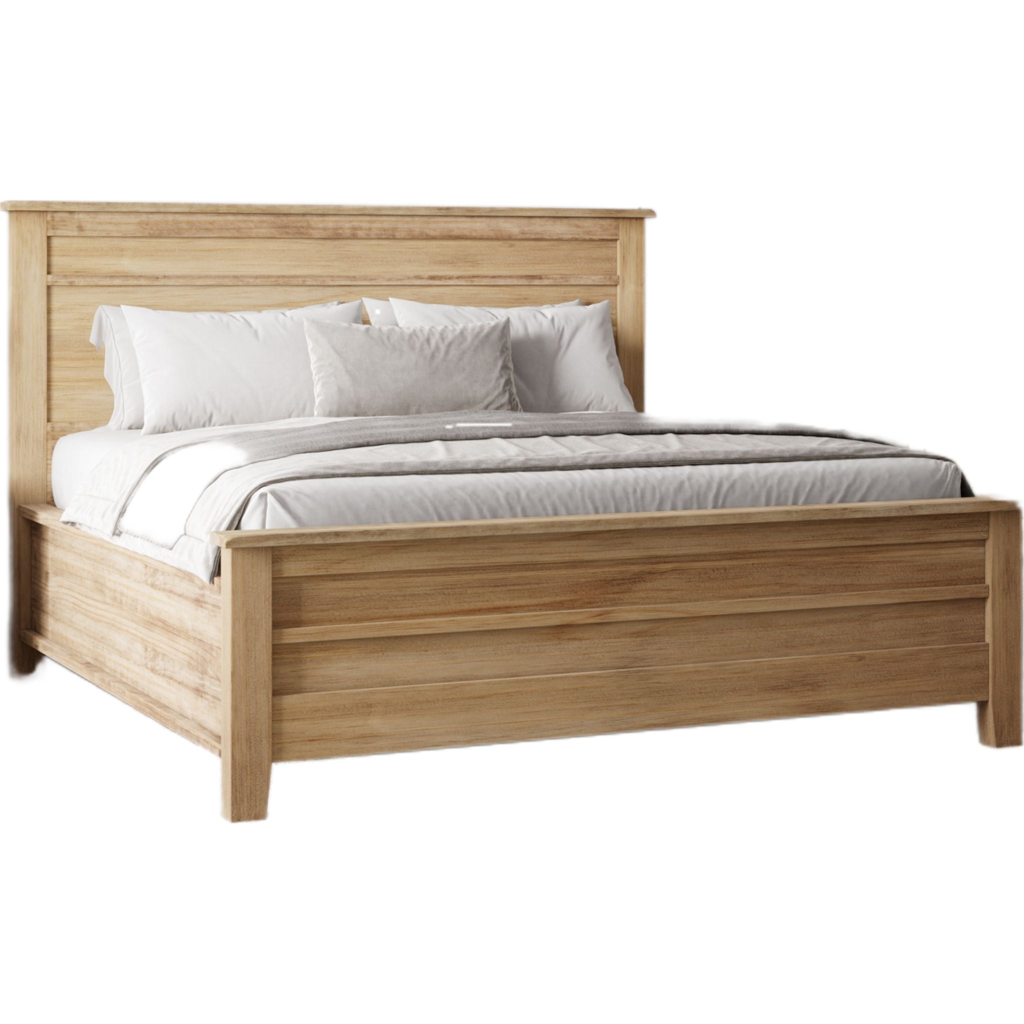 Harlow Full Panel Bed - Natural