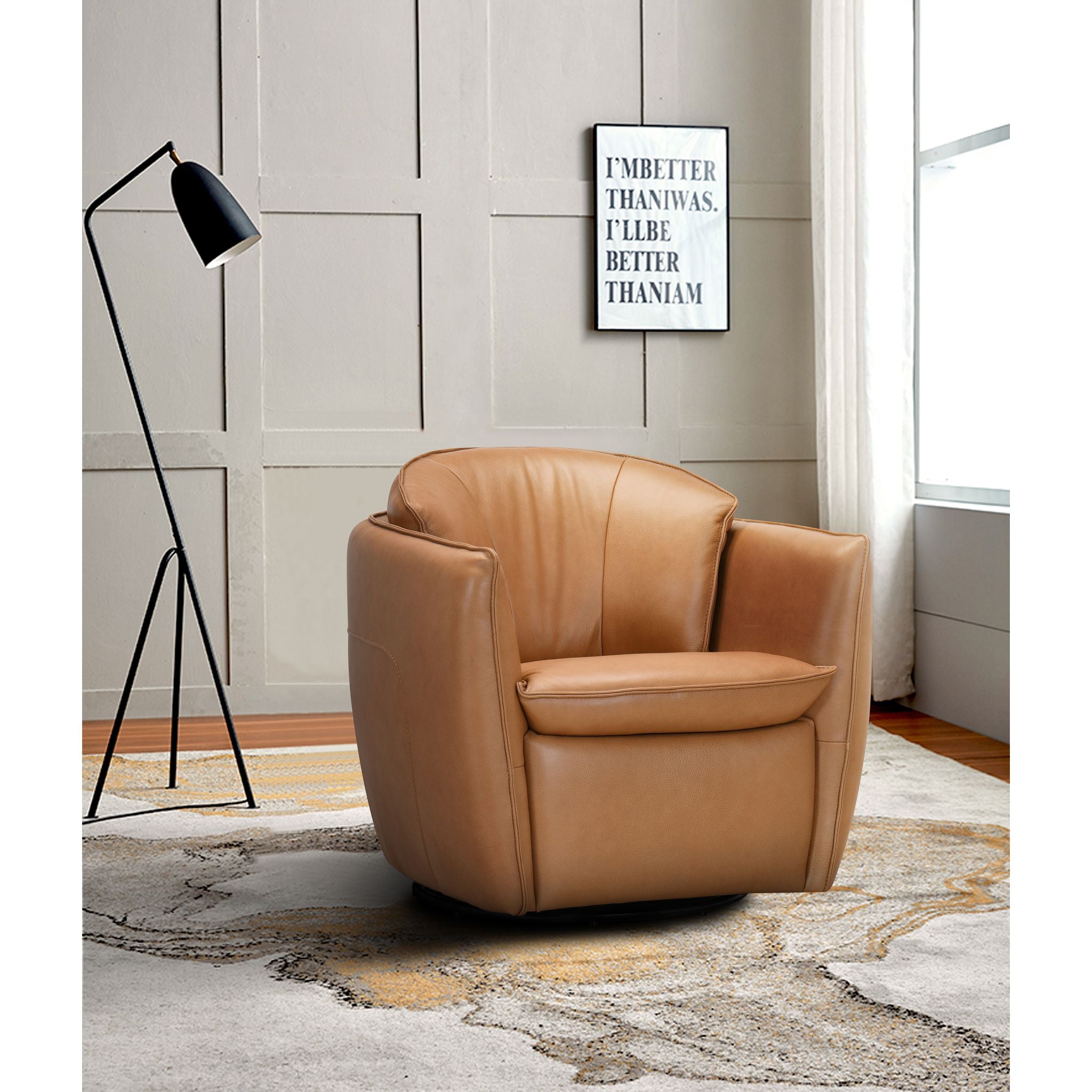 Tenth+Maple Bliss Swivel Chair - Texas Toffee
